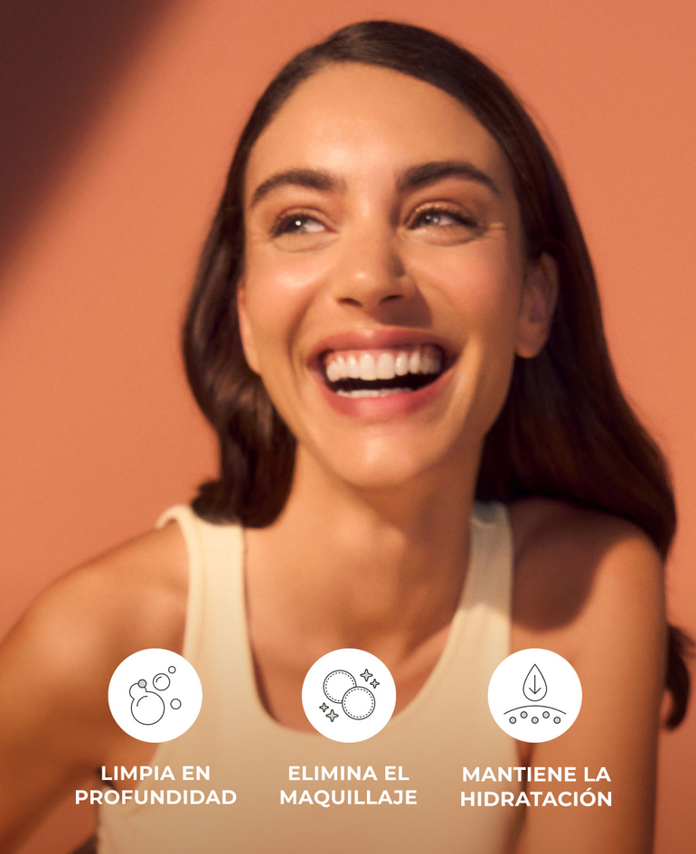 LIMPIA EN PROFUNDIDAD ELIMINA EL MAQUILLAJE MANTIENE LA HIDRATACI&Oacute;N